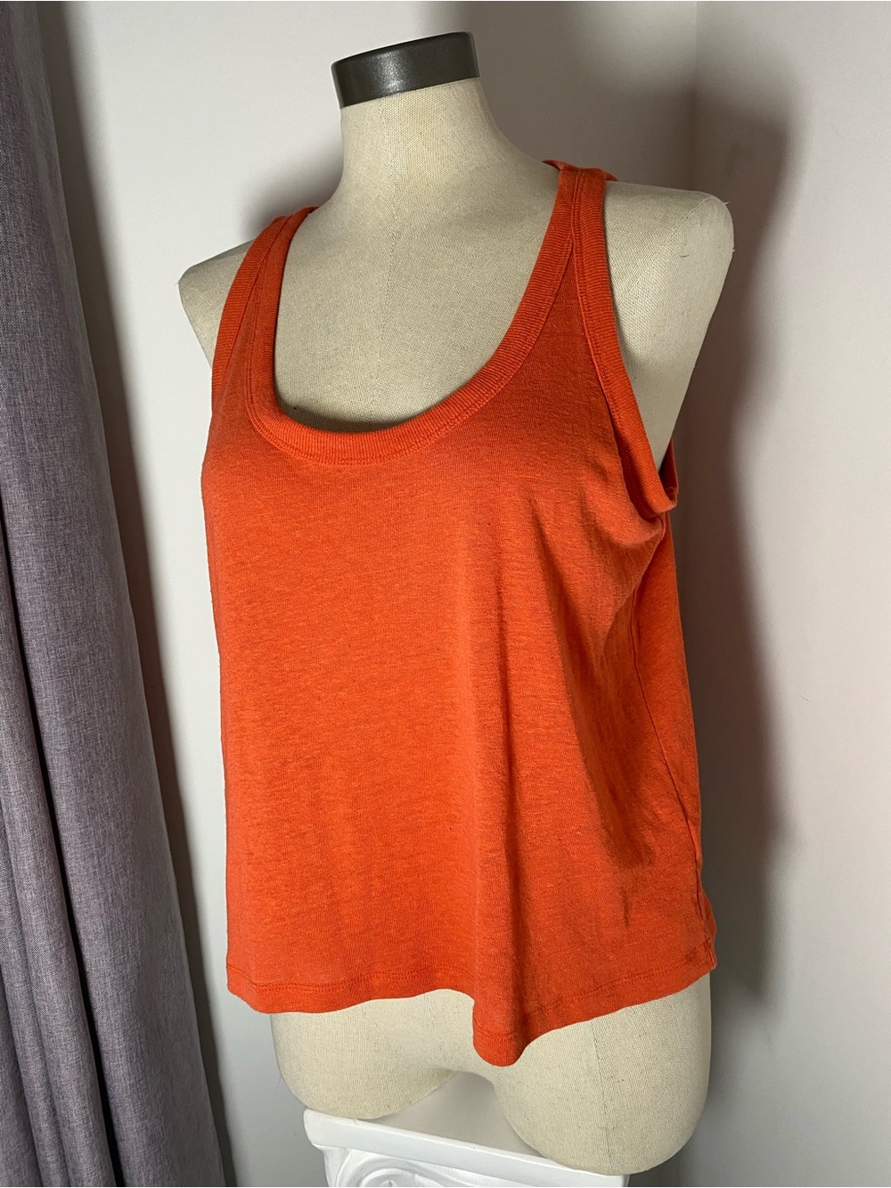 OLD NAVY Sleeveless Linen Scoop Neck Tank Top - Orange